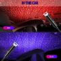 USB Star Light Sound Activated, 2Packs, Aevdor Auto Roof Romantic Star Lights, USB Night Light for Bedroom, Car, Party, Ceiling and More (1pcs Violet Blue and 1pcs Red)