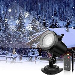 Snowfall LED Light Projector, Sanwsmo Christmas LED Projector Lights, Rotating Snowfall Projection with Remote Control, Outdoor Landscape Decorative Lighting for Holiday Garden Party Decoration