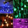 16 Colors Globe Solar String Lights, 33ft 60 Crystal Balls Outdoor String Lights Solar Powered Waterproof Patio Lights with Remote Decorative Lights for Garden Gazebo Yard Party Christmas Tree Decor