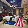 Indoor chandelier lighting LED Pendant Light Childrens Room Spider-Man Lighting 3-Light Hanging Lamp Glass Lampshade Boys Bedroom Decorative Lamp Cartoon Children Pendant Lamp Living Room Dining Room