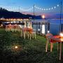 Outdoor String Lights, String Light Terrace Garden Terrace Residential Cafe Wedding Decoration with 10 Feet Rust Bracket LED or Suspended Light Solar Bulb Upgrade (Stainless Steel)