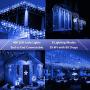 Joomer LED Icicle Lights,400 LED 26ft 8 Modes with 80 Drops,Icicle Fairy Lights with Timer Function, Waterproof Connectable Outdoor String Lights for Holiday, Christmas, Wedding Decorations (Blue)