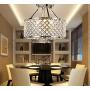 Top Lighting 4-Light Chrome Finish Round Metal Shade Crystal Chandelier Semi-Flush Mount Ceiling Fixture