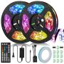 LED Strip Lights, IWVMEM RGB 32.8ft Flexible LED Strips, IP65 Waterproof, Music Sync Color Changing Light Kit, SMD 5050 LED Tape Lights with 44-Key IR Remote Control, for Home Party Decoration