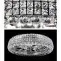 LITFAD Crystal Drum Flush Mount Lamp Contemporary Multi-Head Flush Mount Ceiling Light Modern Luxury LED Ceiling Lamp Chandelier in Chrome for Bedroom Dining Room Hotel Foyer Entry - 23.5'' W