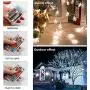 BANNILU Christmas Snowflake String Lights, 2 Pack Snowflake Fairy Lights 40 ft 80 LED Battery Operated Waterproof for Xmas Home Garden Bedroom and Indoor&Outdoor Decoration, (Snowflakes White)