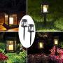 GIGALUMI 8 Pack Solar Hanging Lantern Outdoor, Candle Effect Light with Stake for Garden,Patio , Lawn, Deck , Umbrella, Tent, Tree,Yard,Driveway-Warm White