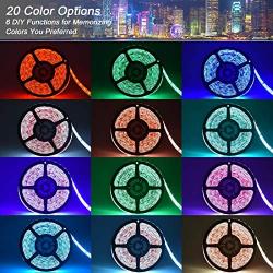 Led Strip Lights, 16.4ft Flexible Color Changing LEDs Light Strips，5050 300LEDs Tape Lights with Remote IP65 Waterproof 12V Power Supply for Home, Bedroom, Kitchen, DIY Decoration