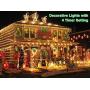 Ollny Led String Lights 66ft 198 LED 8 Color Changing Christmas Tree Lights Plug in with Remote Control, Twinkle Lights with 64 Lighting Modes Waterproof for Room Indoor Outdoor Party Garden Wedding