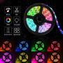 Delicacy 49.2ft LED Strip Lights Music Sync,Color Changing LED Light Strip 5050 RGB Bluetooth App Control,Sensitive Built-in Mic LED Tape Lights with Remote for Home TV Party Decoration