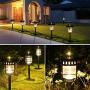 Solpex Solar Path Lights Outdoor, Glass and Bronze Finished, 2 Bright LEDs per Light, Waterproof Automatic Solar Lights Outdoor for Patio, Yard, Lawn, Garden and Landscape-Warm White (6 Pack)