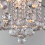 DINGGU Modern 6 Lights Chrome Finish Crystal Chandeliers Flush Mounted Pendant Ceiling Light for Dining Room
