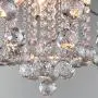 DINGGU Modern 6 Lights Chrome Finish Crystal Chandeliers Flush Mounted Pendant Ceiling Light for Dining Room