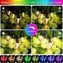 2-Pack 48FT Colored LED Outdoor String Lights, Dimmable RGB Color Light String with 30+5 E26 Edison Bulbs, Waterproof Commercial Colorful Hanging Patio Light for Backyard Bistro Party Christmas, 96FT