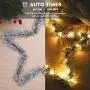 MAOYUE Christmas Window Lights 3 Pack Christmas Star Lights with Snow Pine Leaves Battery Operated Christmas Lights for Outdoor Christmas Decorations, Window, Indoor, Door, Porch, Party, Warm White