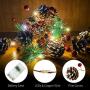 AY 2 Packs Christmas String Lights, 6.8Ft Pine Cone Berries Red Bell Garland with 20 Fairy Lights, Battery Operated for Indoor Outdoor Christmas Decorations Holiday New Year (Total 13.6Ft/40 Lights)