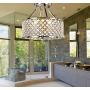 Top Lighting 4-Light Chrome Finish Round Metal Shade Crystal Chandelier Semi-Flush Mount Ceiling Fixture