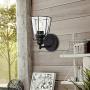 VINLUZ Metal Cage Sconces Wall Lighting Black Modern Bathroom 1-Light Fixture Wall Mount Light Porch Lamp with Clear Glass Shade, Rustic Classical Vanity Light for Restaurants Hallway Stairway