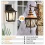 PARTPHONER Outdoor Light Fixture Wall Mount, Dusk to Dawn Sensor Porch Light Wall Sconce E26 Socket, Exterior Wall Lantern, Waterproof Anti-Rust Wall Light with Clear Glass Shade for Entryway, Garage