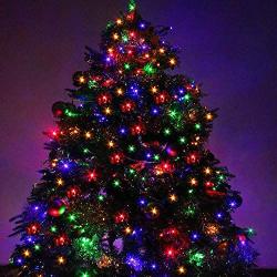 Blingstar Christmas Lights Colored String Lights 33ft 100 LED Waterproof Multicolor Twinkle Lights 8 Modes 30V Plug in Fairy String Lights for Indoor Outdoor Xmas Tree Bedroom Garden Party Decor