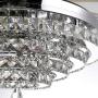 Lighting Groups Invisible Reversible Ceiling Fans 4 Circles Crystal Ceiling Fans Lamp-42 inch Transparent Retractable Blades Remote Control Fans Chandelier With LED Three Color Lights -for Indoor (Silver-03)