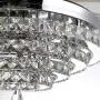 Lighting Groups Invisible Reversible Ceiling Fans 4 Circles Crystal Ceiling Fans Lamp-42 inch Transparent Retractable Blades Remote Control Fans Chandelier With LED Three Color Lights -for Indoor (Silver-03)
