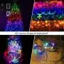 Rainbow Curtain Lights Greenke LED Curtain Lights Waterproof Fairy Lights Remote Timer Icicle Lights 8 Modes Twinkle Lights for Christmas, Party, Wedding, Bedroom Wall Decoration (7-Color)