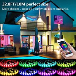 LED Strip Lights, KIKO Led Lights Smart Color Changing LED Lights 32.8ft/10m SMD 5050 RGB Light Strips with Bluetooth Controller Sync to Music Apply for Bedroom, Party, Home Decoration