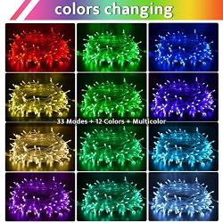 JMEXSUSS 12 Color Changing String Lights with Remote,75ft 192 LED Christmas Lights Outdoor Waterproof, 33 Modes Multicolor Twinkle Fairy Lights Plug in for Indoor Tree Xmas Pary Bedroom Wedding