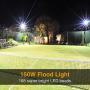 Onforu 2 Pack 150W LED Flood Light, 15,000lm Super Bright Security Lights, IP66 Waterproof Outdoor Flood Light, 5000K Daylight White Floodlight for Yard, Garden, Playground, Garages, Basketball Court