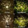 Solar Garden Lights Solar Stake Lights DIY Firework Lights Foldable Branches IP67 Waterproof LED Outdoor Home Decor Artificial Trees for Christmas Birthday Wedding Party (Warm White)