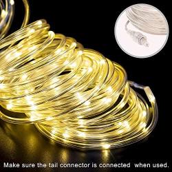 ANJAYLIA 66FT 200 LED Rope Lights Outdoor Plug in String Lights with Timer Remote Control Waterproof Rope Lighting for Outdoor, Party, Christmas, Garden, Patio, Wedding (Warm White)