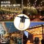 48FT Solar String Lights Outdoor - Shatterproof Vintage Edison Bulbs & 4 Light Mode Weatherproof Strand -LED String Lights Solar Patio Lights for Backyard Patio Porch Café