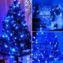 JMEXSUSS 33ft Blue Christmas Lights Outdoor Waterproof 100 LED String Lights Plug in Christmas Tree Lights with 8 Modes for Indoor Wedding Patio Garden Party Decoration