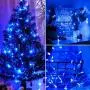 JMEXSUSS 33ft Blue Christmas Lights Outdoor Waterproof 100 LED String Lights Plug in Christmas Tree Lights with 8 Modes for Indoor Wedding Patio Garden Party Decoration JMEXSUSS 33ft Blue Christmas Lights Outdoor Waterproof 100 LED String Lights Plug in Christmas Tree Lights with 8 Modes for Indoor Wedding Patio Garden Party Decoration
