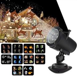 Syslux Christmas Projector Lights, 14 Slides Indoor Outdoor Holiday Lights Xmas Halloween Home Birthday Party Wedding Garden Decorations (Animated Projector)