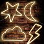 Sunnyglade USB Charging/Battery LED Neon Decorative Lights,Neon Sign Shaped Decor Light, Wall Decor for Christmas,Birthday Party, Kids Room, Living Room, Wedding Party Decor (Moon)