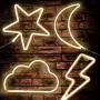Sunnyglade USB Charging/Battery LED Neon Decorative Lights,Neon Sign Shaped Decor Light, Wall Decor for Christmas,Birthday Party, Kids Room, Living Room, Wedding Party Decor (Moon)