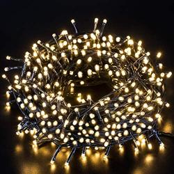 Marchpower Christmas String Light- 300 LED 131 feet 8 Modes Battery Operated Fairy Lights, Waterproof Indoor/Outdoor Decorative Lights for Xmas Tree Wedding Party Festival, Warm White