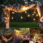Yuusei Outdoor String Lights, 100Ft G40 Patio Lights with 55 5W Clear Bulbs (5 Spare), IP44 Waterproof Backyard Globe String Light with E12 Socket Base, for Balcony Porch Deck, UL Listed