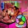 LED Strip Lights,32.8ft RGB Color Changing LED Light Strip Kit,10m SMD 5050 Flexible LED Tape Lights with 44 Key IR Remote Controller and Power Supply LED Lights for Home Room Party Holiday Decoration