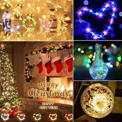 Auplf USB Christmas String Lights,33ft 100 LEDs Fairy String Lights 16 Colors Changing Twinkle Lights with Remote,String Lights with Timer Function for Wedding Halloween Christmas Festival