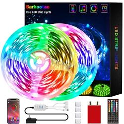 Led Strip Lights 65.6 Feet Barhootao, RGB LEDs Light Strips, Led Rope Lights Color Changing Lights with 40 Keys Remote, Music Sync Led Strip Smart App Led Lights for Bedroom, Party, Room Decorations