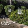 Home Zone Security Solar Pathway Lights - Outdoor 3000K Decorative Large Crackle Glass Garden LED Lights with No Wiring Required (2-Pack)
