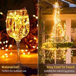 66Feet 200Led Fairy String Lights with Remote, Copper Wire Twinkle Lights for Bedroom Halloween Christmas Party Wedding Decor, Warm White