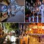 Meteor Shower Lights Christmas Lights LED Falling Rain Lights 30cm 8 Tubes Icicle Snow Raindrop Outdoor String Lights for Christmas Trees Holiday Decoration Wedding Party Patio Garden (White)