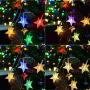 Abkshine 25Ft 50LEDs Battery Powered Star Fairy Lights, 8 Modes Warm White Color Changing LED Star String Lights for Wedding, Christmas, Birthday, Halloween, Mother Day