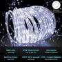 99Ft LED Rope Lights Outdoor, 500 LEDs Fairy String Lights Plug in 8 Modes, Dimmable, Super Durable, Waterproof String Lights Outdoor Indoor for Patio Wedding Christmas (Daylight White)