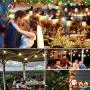 LED Outdoor String Lights 48FT Cafe Lights, Plastic Vintage Edison Bulbs,15 Sockets and Loops, Shatterproof and Waterproof, ETL&Commercial Grade, for Garden Backyard Christmas Party
