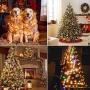 Quntis Christmas String Lights - Outdoor Indoor 132FT 300 LEDs Fairy String Lights Battery Operated Decoration Twinkle Lights with Timer for Home Garden Tree Wedding Party Valentines Day, Warm White